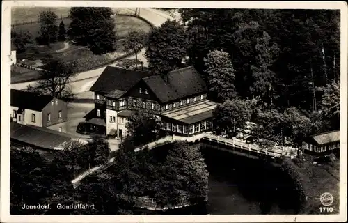 Ak Jonsdorf Zittauer Gebirge, Blick auf das Hotel Kurhaus mit Gondelfahrt