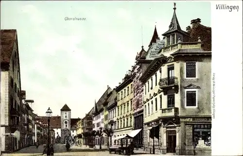 Ak Villingen Schwenningen im Schwarzwald, Partie in der Oberstraße, Drogerie