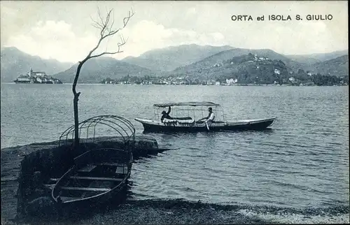 Ak Orta San Guilio Piemonte, Isola, Uferpartie, Boote