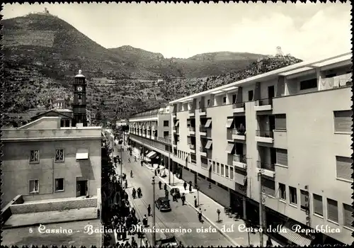 Ak Cassino Lazio, Badia di Montecassino vista dal Corso della Repubblica