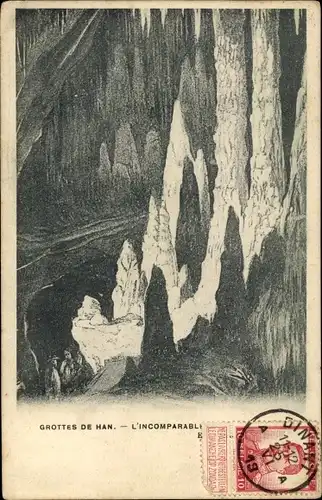 Ak Han sur Lesse Wallonien Namur, Grottes de Han, Tropfsteinhöhle