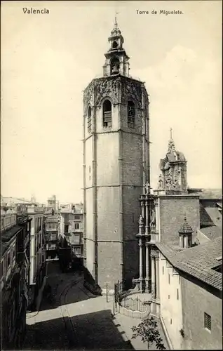 Ak Valencia Stadt Spanien, Torre de Miguelete