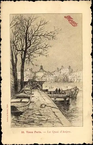 Künstler Ak Paris, Le Quai d'Anjou, Maggi