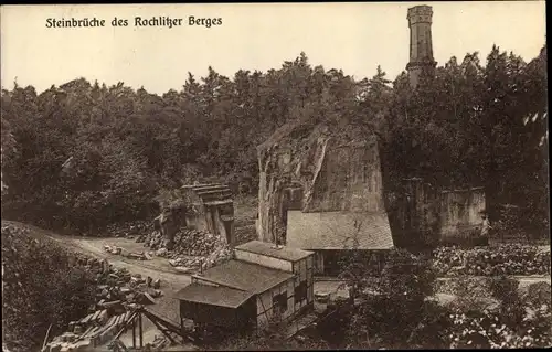 Ak Rochlitz an der Mulde, Steinbrücke und Berg