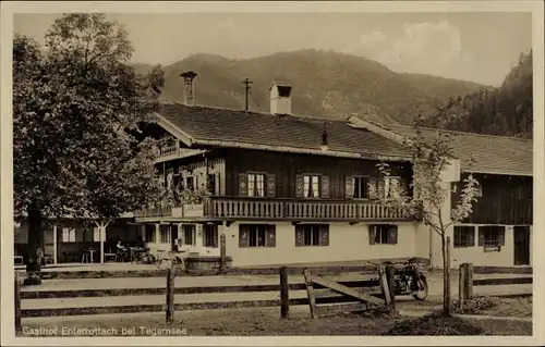 Ak Enterrottach Rottach Egern im Kreis Miesbach Oberbayern, Gasthof mit Terrasse