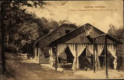 Ak Dellhofen Oberwesel im Rhein Hunsrück Kreis, Jagdhütte
