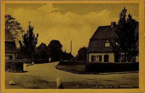 Ak Hamburg Wandsbek Farmsen Berne, Straße, Wohnhäuser