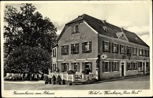Ak Geisenheim am Rhein Hessen, Hotel Weinhaus Zur Post