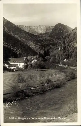 Ak Gorges de l'Areuse Kanton Neuenburg Neuchatel, Champ du Moulin