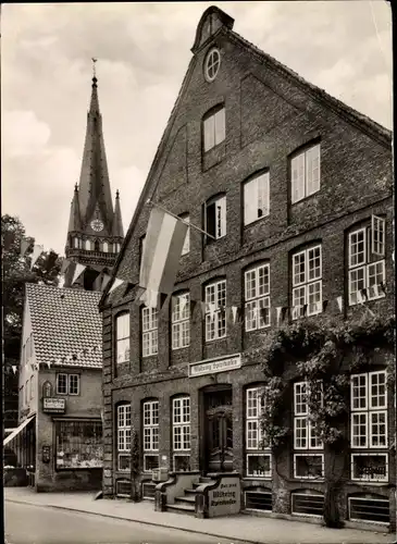 Ak Elmshorn Schleswig Holstein, Altes Möhringsches Haus, Königstraße, St. Nikolaikirche
