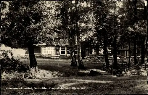 Ak Hohenstein Ernstthal in Sachsen, Gaststätte Klausmühle im Hüttengrund