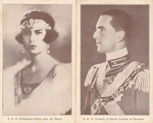 Klapp Ak Umberto di Savoia, Principle di Piemonte, Principessa Maria José del Belgio
