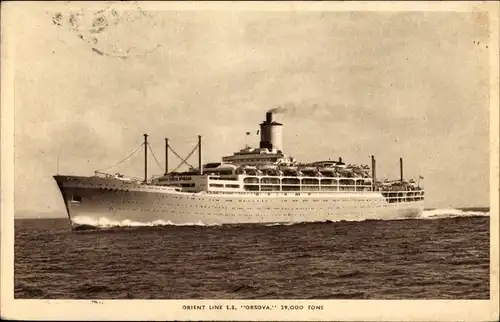 Ak Dampfschiff SS Orsova, Steamer, Orient Line