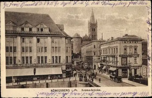 Ak Kaliningrad Königsberg Ostpreußen, Krämerbrücke, Uniformenfabrik S. Leopold