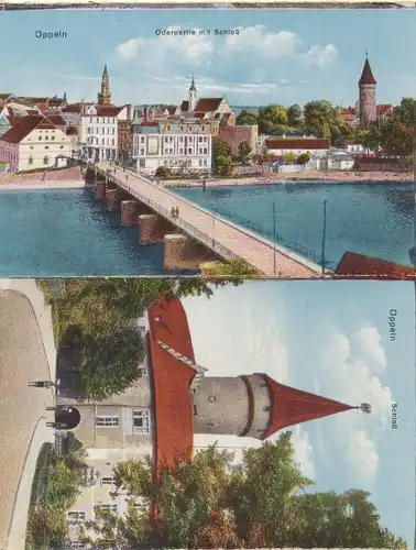 Klapp Ak Opole Oppeln Schlesien, Oderpartie mit Schloss, Turm, Stadtbild