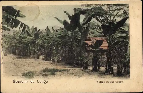 Ak Franz. Kongo, Village du Bas Congo