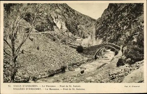 Ak Valls d' Andorra, la Massana, Pont de St. Antoni