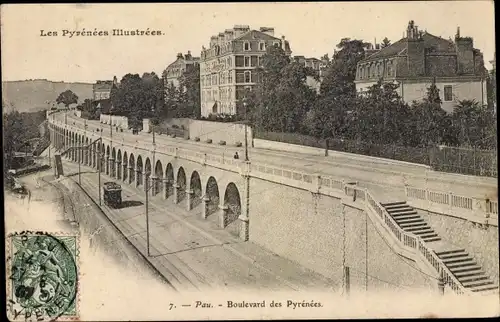 Ak Pau Pyrénées Atlantiques, Boulevard des Pyrenees