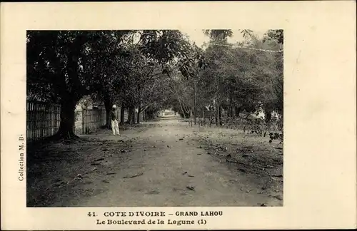 Ak Grand Lahou Elfenbeinküste, Le Boulevard de la Lagune