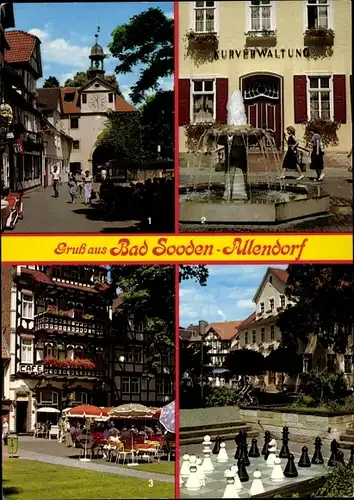 Ak Bad Sooden Allendorf in Hessen, Kirche, Kurverwaltung, Freischach, Landgraf Philipp Platz