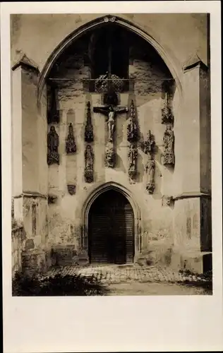 Ak Blaubeuren Baden Württemberg, Klosterkirche, Portal auf der Südseite