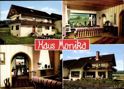 Ak Wolfshagen Langelsheim am Harz, Haus Monika, Außen und Innenansicht