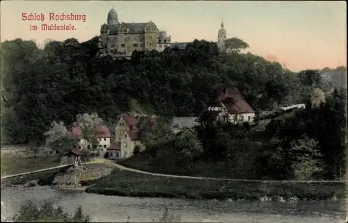 Ak Rochsburg Lunzenau in Sachsen, Blick zum Schloss im Muldental