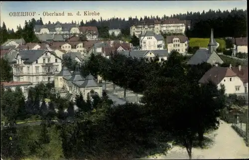 Ak Oberhof im Thüringer Wald, Blick auf das Oberland mit der Kirche