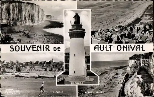 Ak Ault Somme, Phare, Plage, Falaises, Sable, Leuchtturm, Strandpartie, Küstenlandschaft