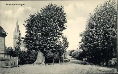 Ak Schmachtenhagen Oranienburg, Kirche, Brückenpartie