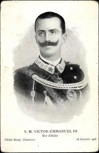 Ak Vittorio Emanuele III., König Viktor Emanuel III. von Italien, Portrait