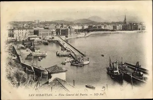 Ak San Sebastian Baskenland, Vista General del Puerto