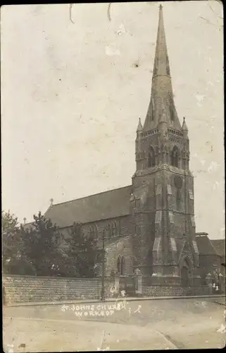 Foto Ak Worksop Nottinghamshire England, St. John's Church