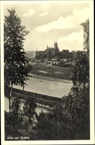 Ak Meißen in Sachsen, Panorama mit Albrechtsburg