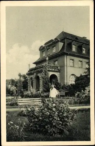 Ak Oberschlema Bad Schlema im Erzgebirge Sachsen, Eingang zur Kurhalle