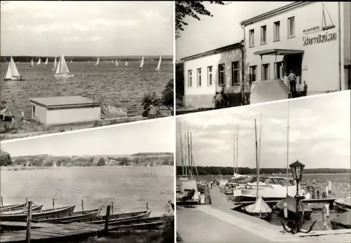 Ak Diensdorf am Scharmützelsee, Segelboote, HO Gaststätte, Anlegestelle