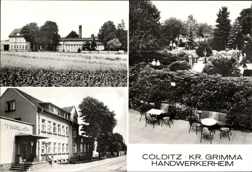 Ak Colditz in Sachsen, Handwerkerheim, Waldhaus, Garten