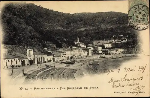 Ak Skikda Algerien, Philippeville, Vue générale de Stora