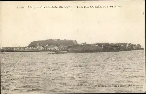 Ak Ile de Goree Senegal, Vue du Nord, Blick zur Insel