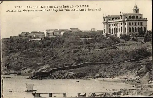 Ak Dakar Senegal, Palais du Gouvernement et Hopital vus de l'Anse Bernard