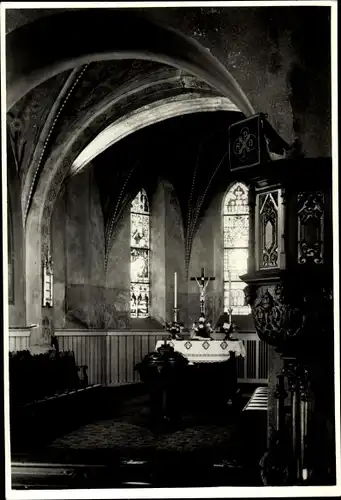 Ak Meerane in Sachsen, Kircheninneres, Kruzifix