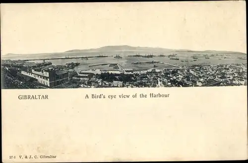 Ak Gibraltar, View of the harbour, Blick auf die Stadt, Hafen