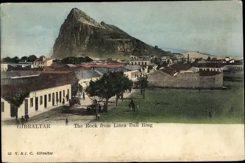 Ak Gibraltar, The Rock from Linea Bull Ring