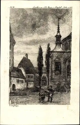 Künstler Ak Matthes, P., Köln am Rhein, St. Martin im Kapitol