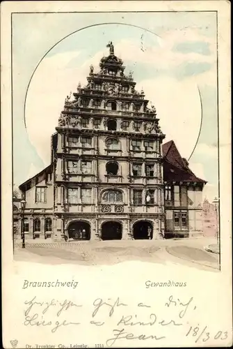 Ak Braunschweig in Niedersachsen, Blick auf das Gewandhaus