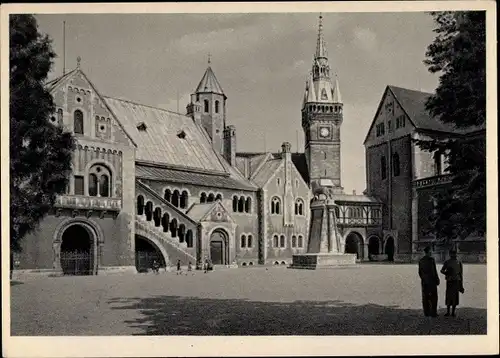 Ak Braunschweig in Niedersachsen, Burg Dankwarderode, Rathausturm und Dom