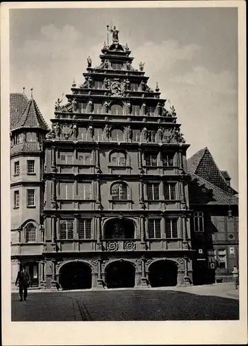 Ak Braunschweig in Niedersachsen, Gewandhaus der Gewandschneider aus dem 13. Jahrhundert