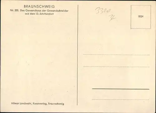 Ak Braunschweig in Niedersachsen, Gewandhaus der Gewandschneider aus dem 13. Jahrhundert