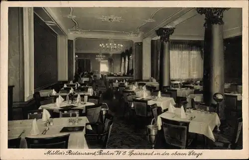 Ak Berlin, Müllers Restaurant und Weingroßhandlung, Leipziger Straße 117, Speisesaal