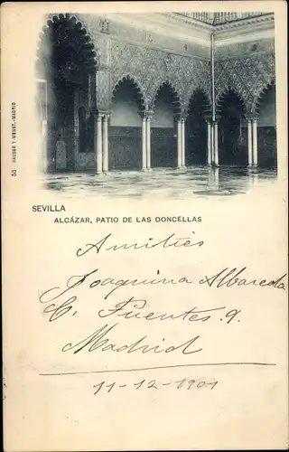Ak Sevilla Andalusien Spanien, Alcazar, Patio de las Doncellas